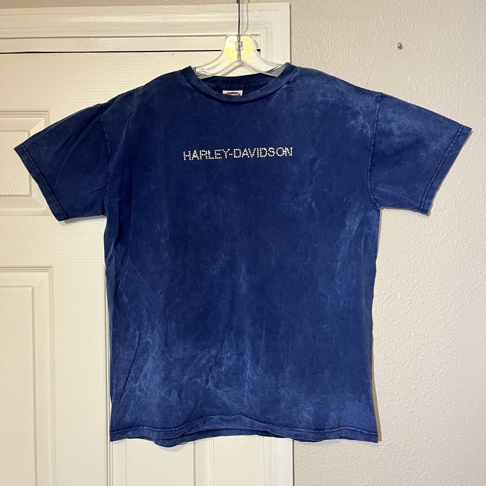 Vintage Harley Davidson Women Shirt Holoubek Tie Dye St. Pete Florida 90s Y2K